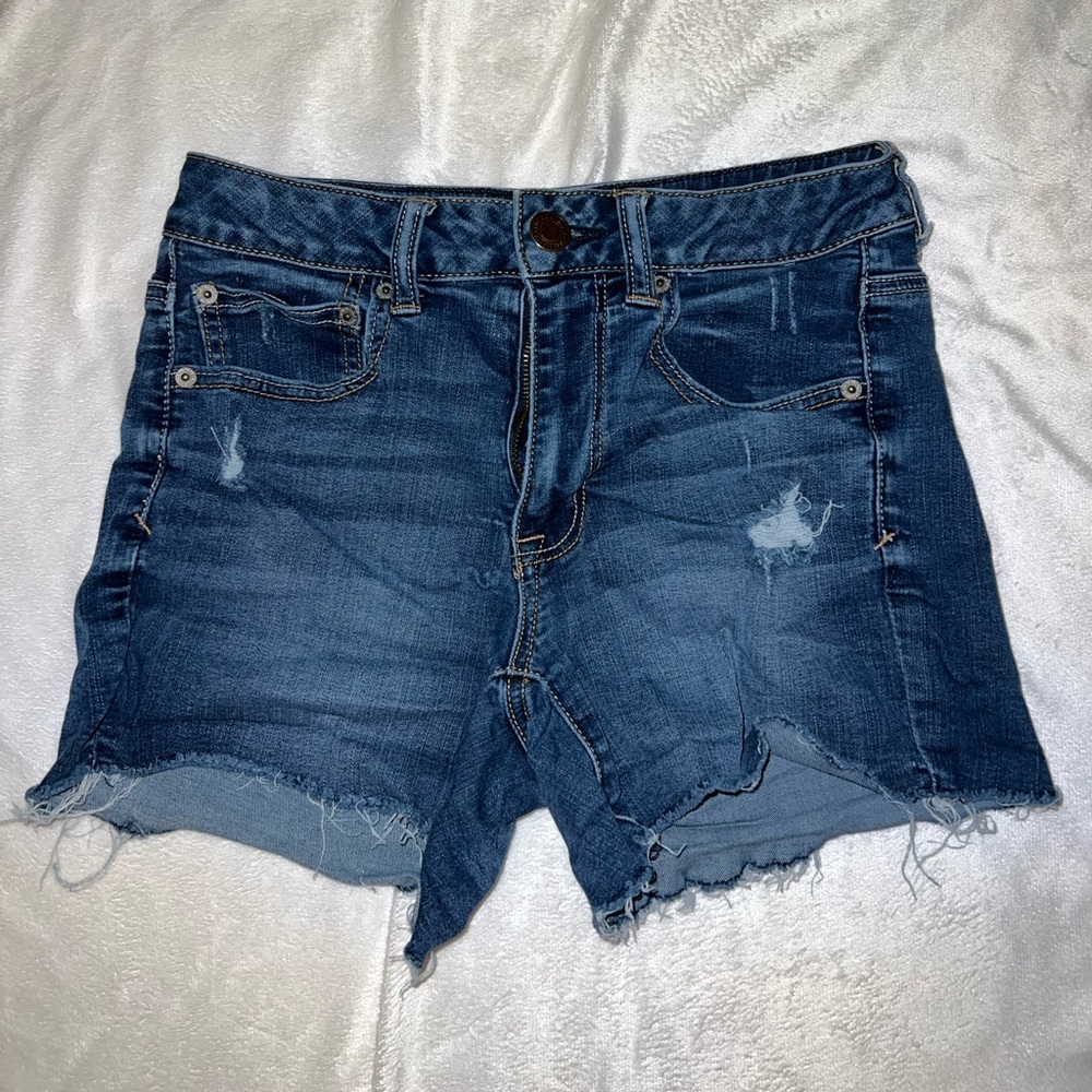 American Eagle High-Rise Shortie Stretchy Jean Shorts